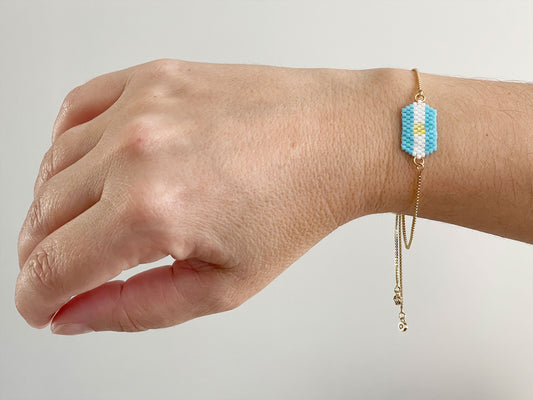 Handmade Miyuki Seed Bead Country Flag /adjustable Bracelet