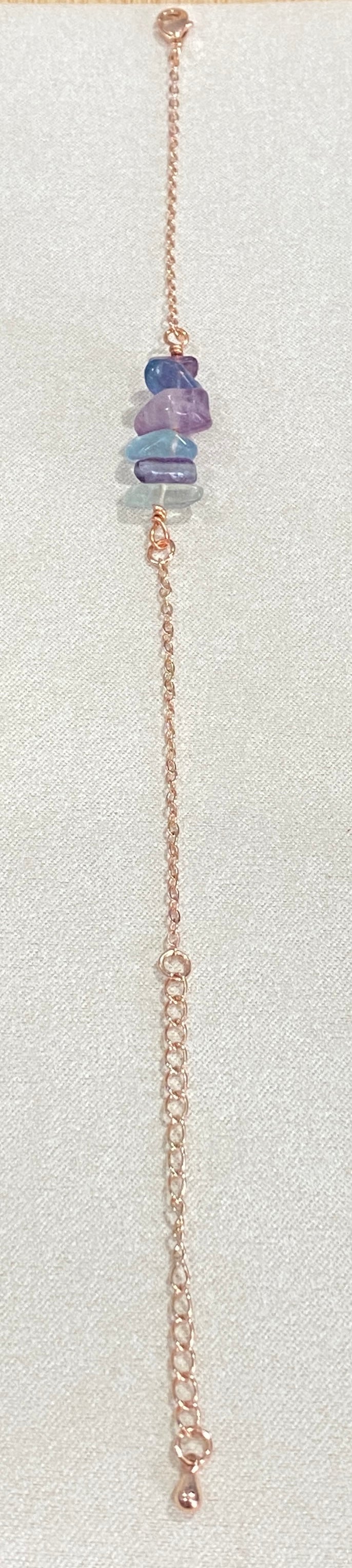 Rose Gold Plated Chip Stones Bracelets