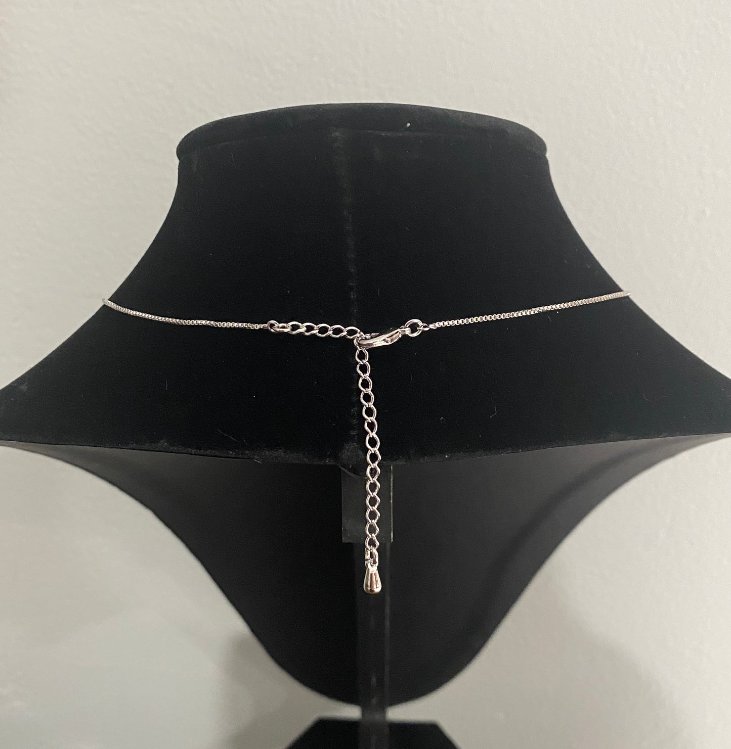 LOVE Rhodium Box Chain Necklace  16" + 1.75" Extension. Dainty Love Necklace.