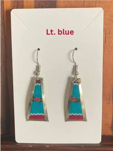 Colorful Handwoven Inka Fabric Earrings - Alpaca Silver Dangle Earrings from Cusco - Sterling Silver Hooks Available