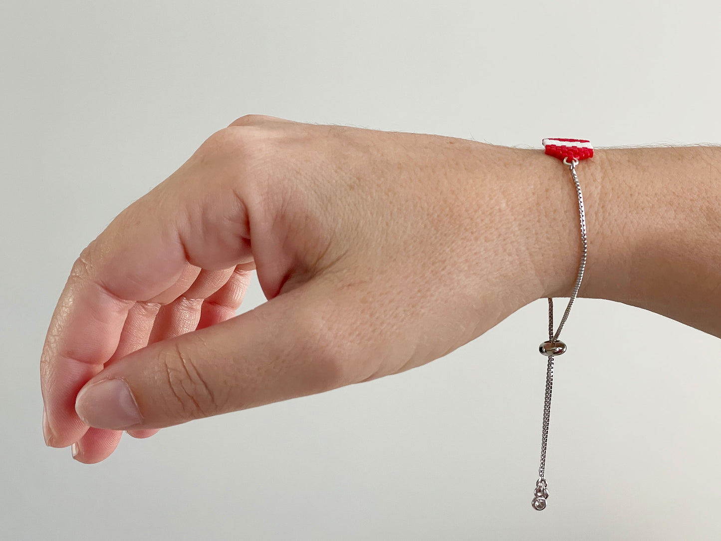 Double Country Miyuki Bead Adjustable Bracelet Flags.