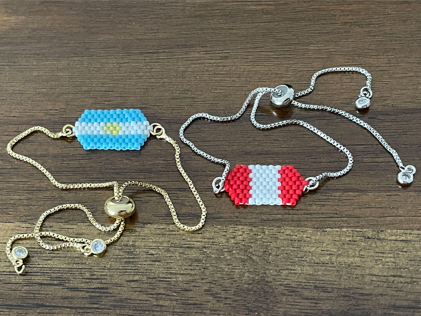 Handmade Miyuki Seed Bead Country Flag /adjustable Bracelet