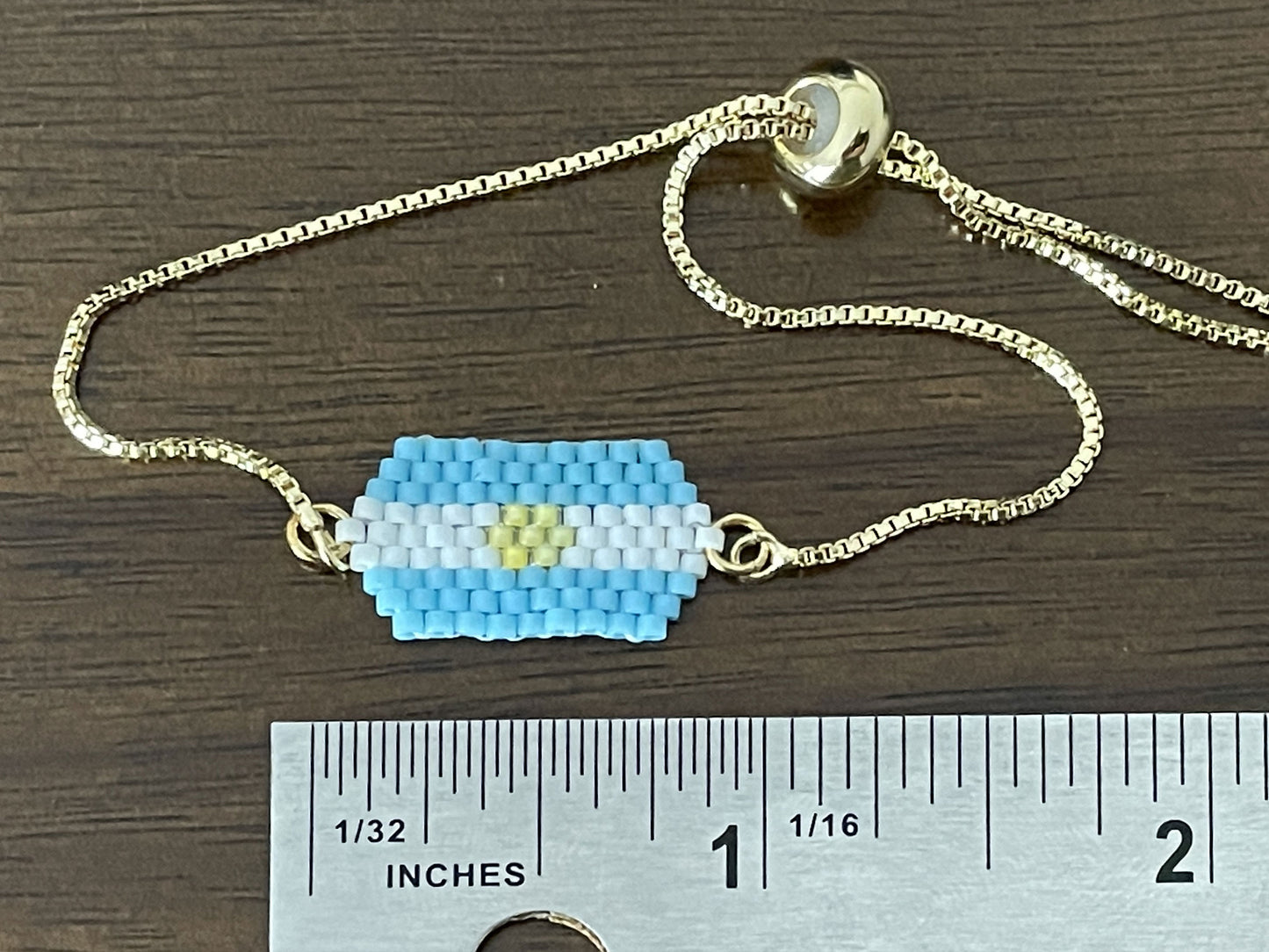 Handmade Miyuki Seed Bead Country Flag /adjustable Bracelet