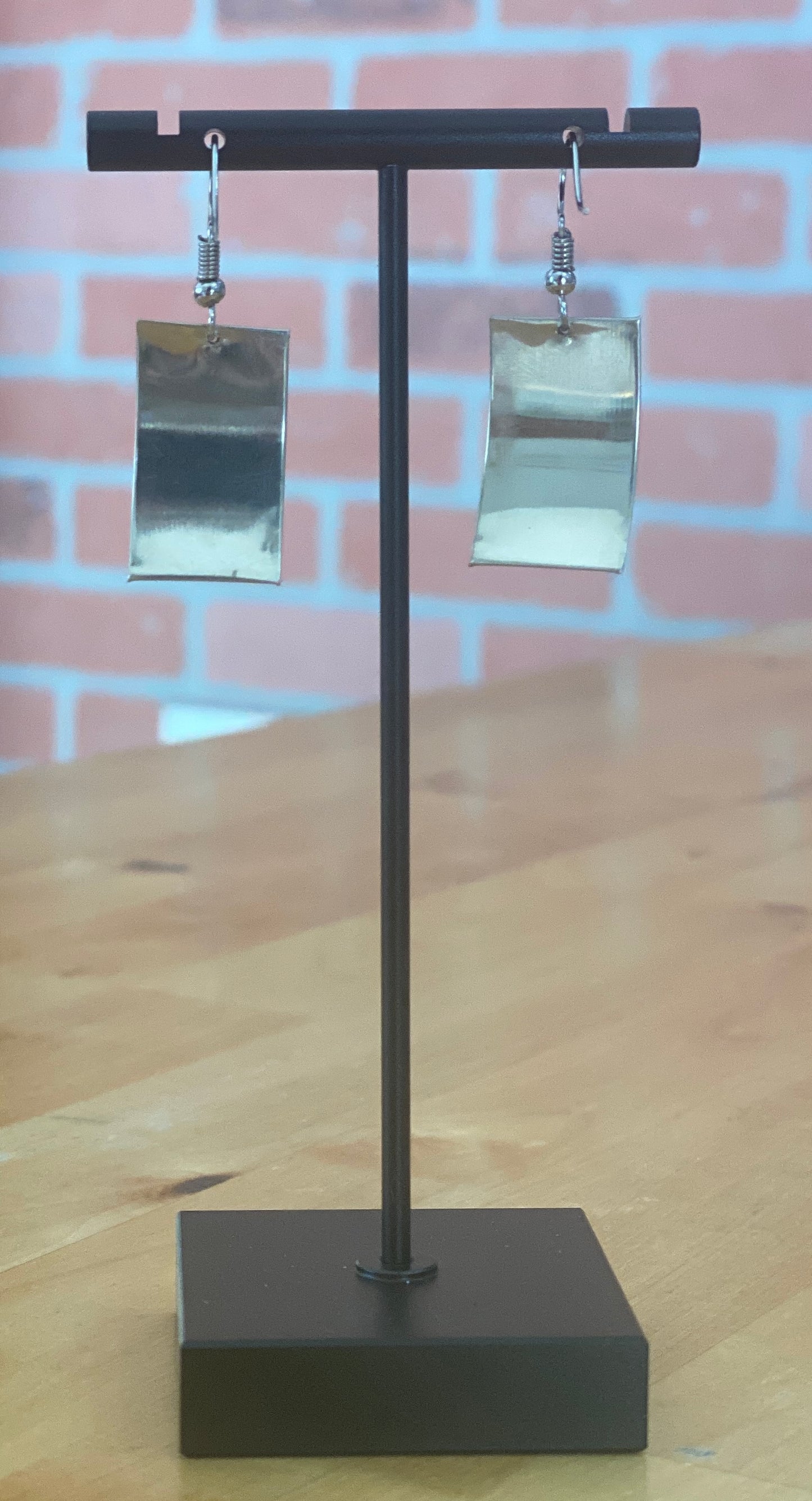 Colorful Handwoven Inka Fabric Earrings – Alpaca Silver Dangle Earrings from Cusco. Sterling Silver Hooks Available.