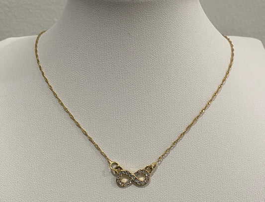 Delicate Infinity Necklace – CZ Micro Pavé Charm, Gold-Plated with 7 Coats of 18K Gold (17")