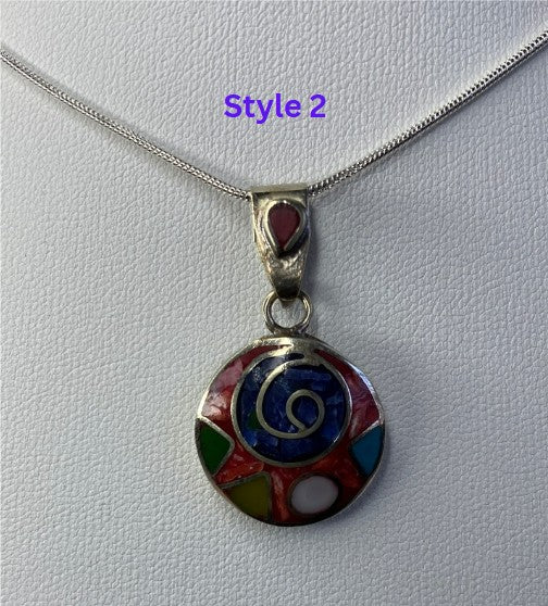 Inka Pattern Silver Alpaca Necklaces – Choose Your Style. Cute Alpaca Peruvian Necklace. Inka Symbols Jewelry. Inka Necklace.