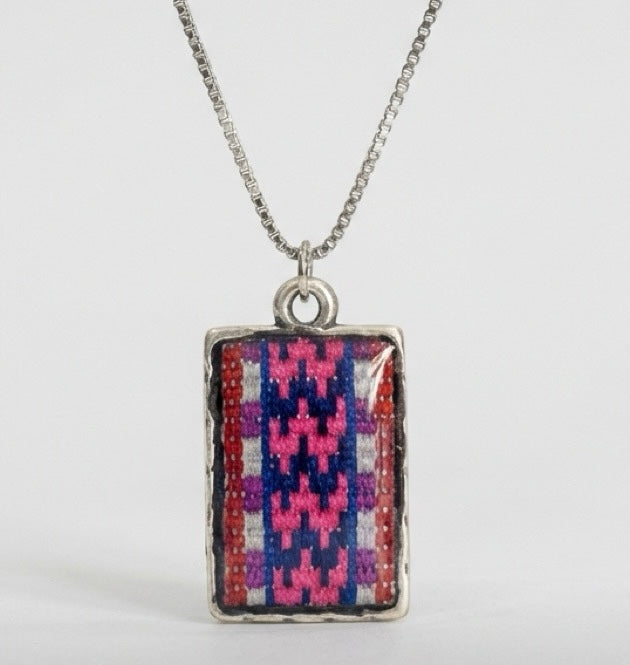 Handmade Resin Art Necklace in Alloy Bezel – 18” Adjustable Rhodium-Plated Chain – Choose Your Design