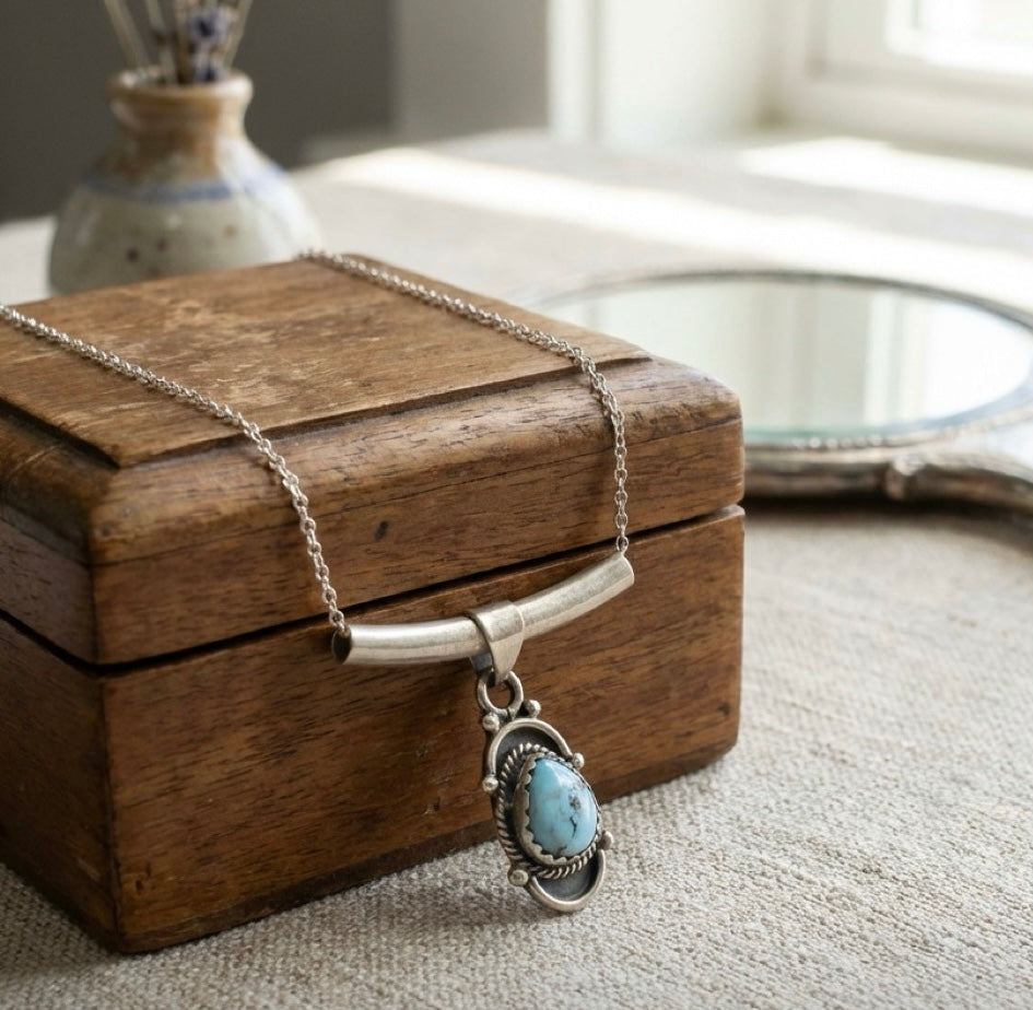 Sterling Silver Natural Stone Pendants – Golden Hills Turquoise, Turquoise, or Heart Tiger’s Eye