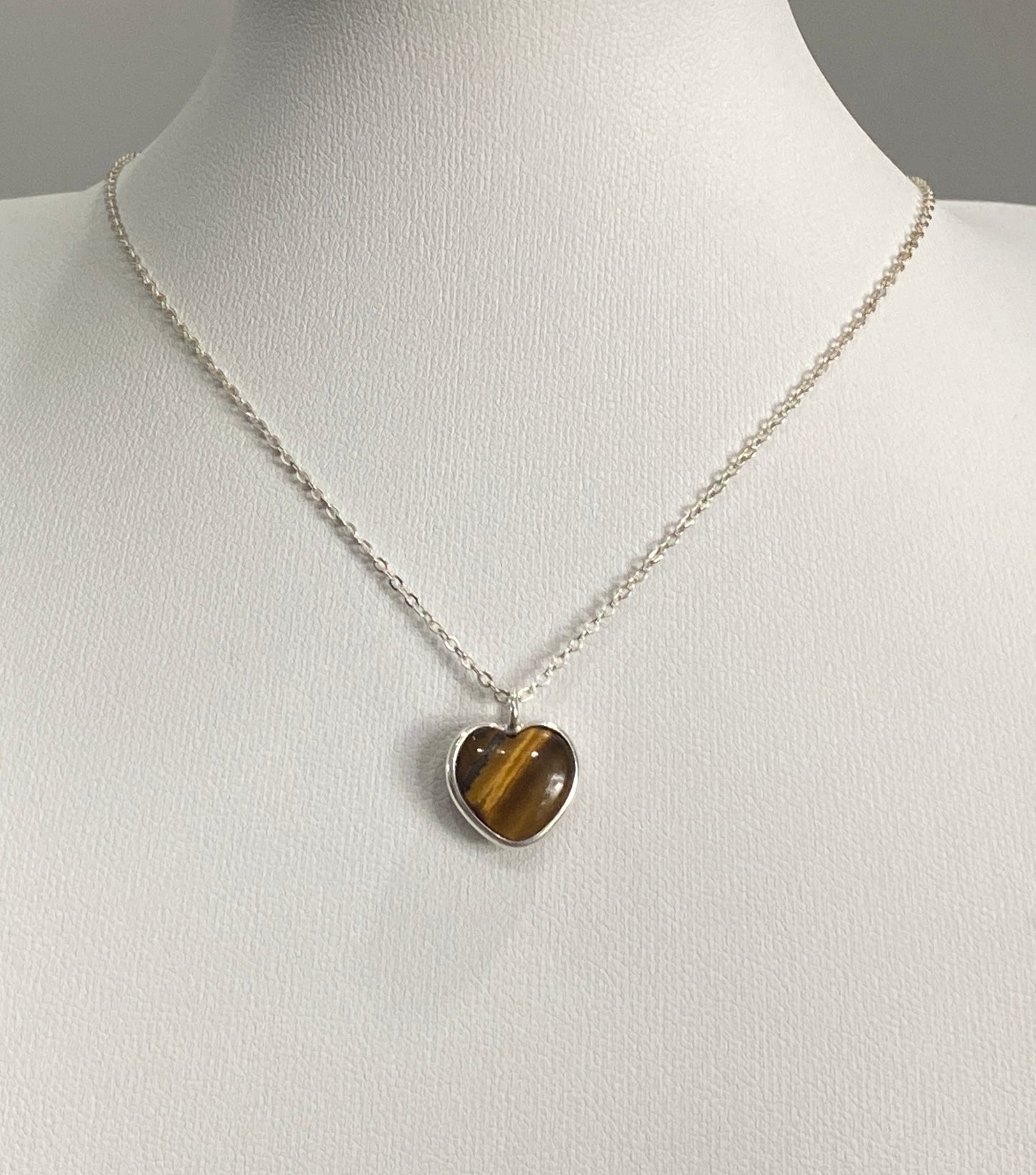 Sterling Silver Natural Stone Pendants – Golden Hills Turquoise, Turquoise, or Heart Tiger’s Eye