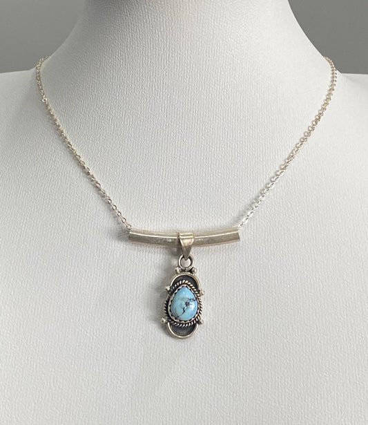 Sterling Silver Natural Stone Pendants – Golden Hills Turquoise, Turquoise, or Heart Tiger’s Eye