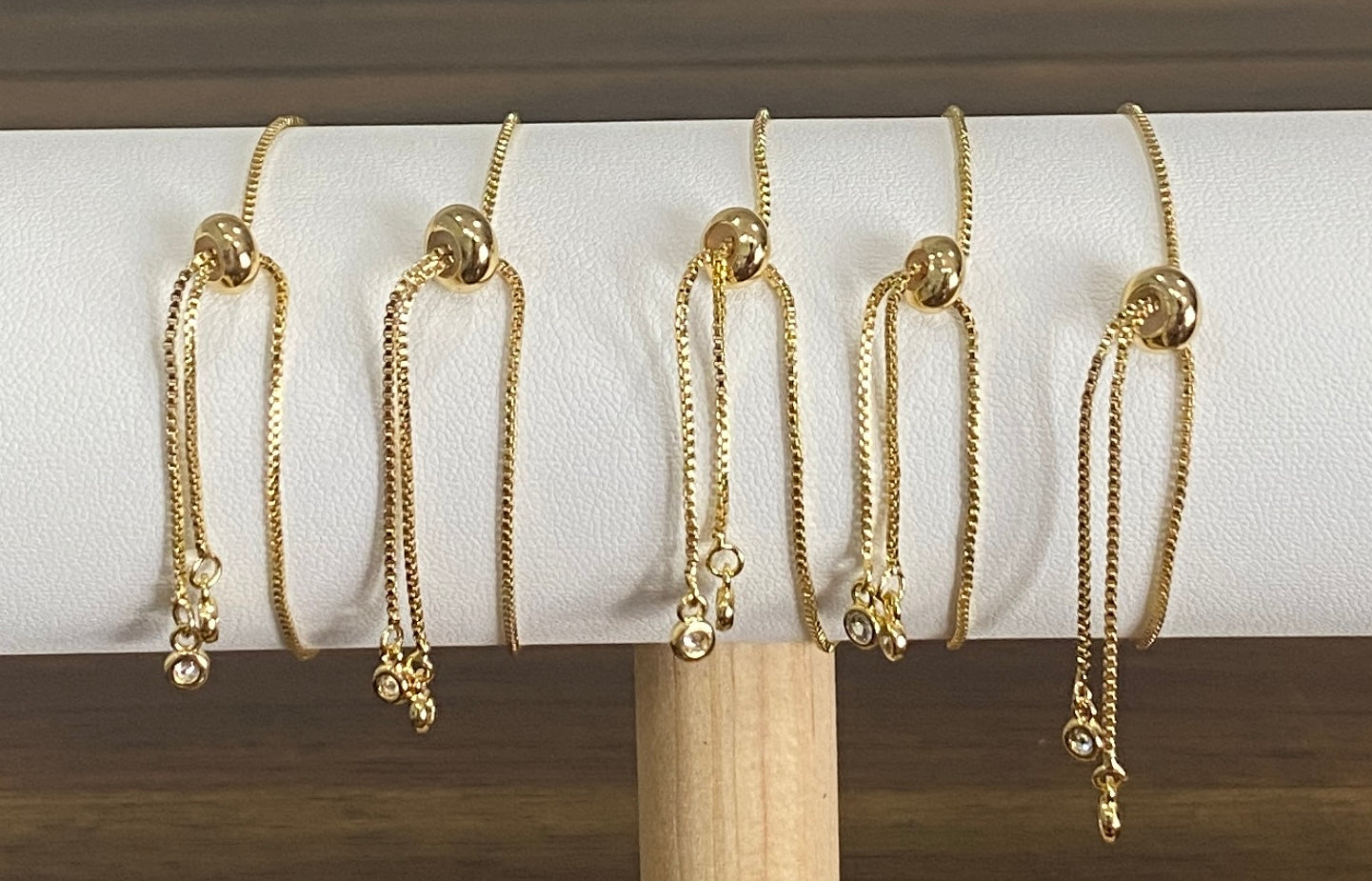 Gold Plated Adjustable Charm Bracelet – Glass & Butterfly Designs (5 Styles Available)