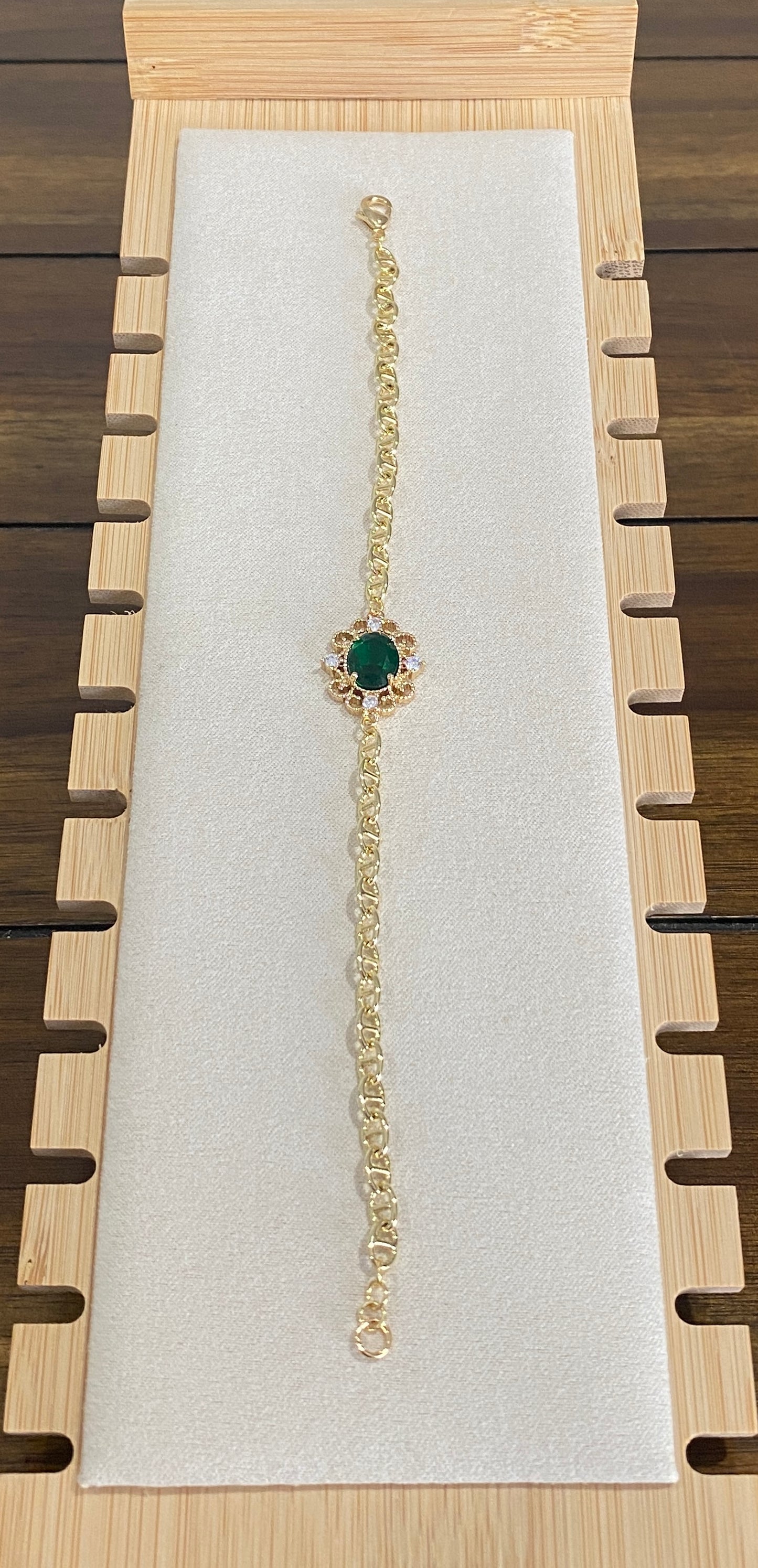 Crystal Charms and Gold Plated Chain Bracelet