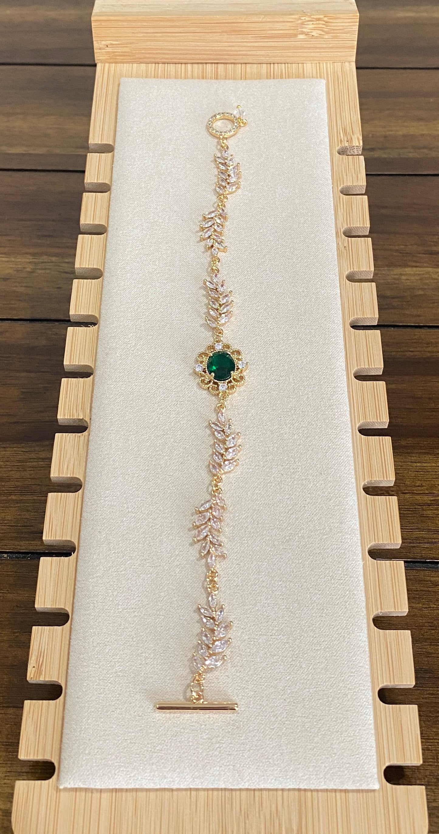 Crystal Charms and Gold Plated Chain Bracelet