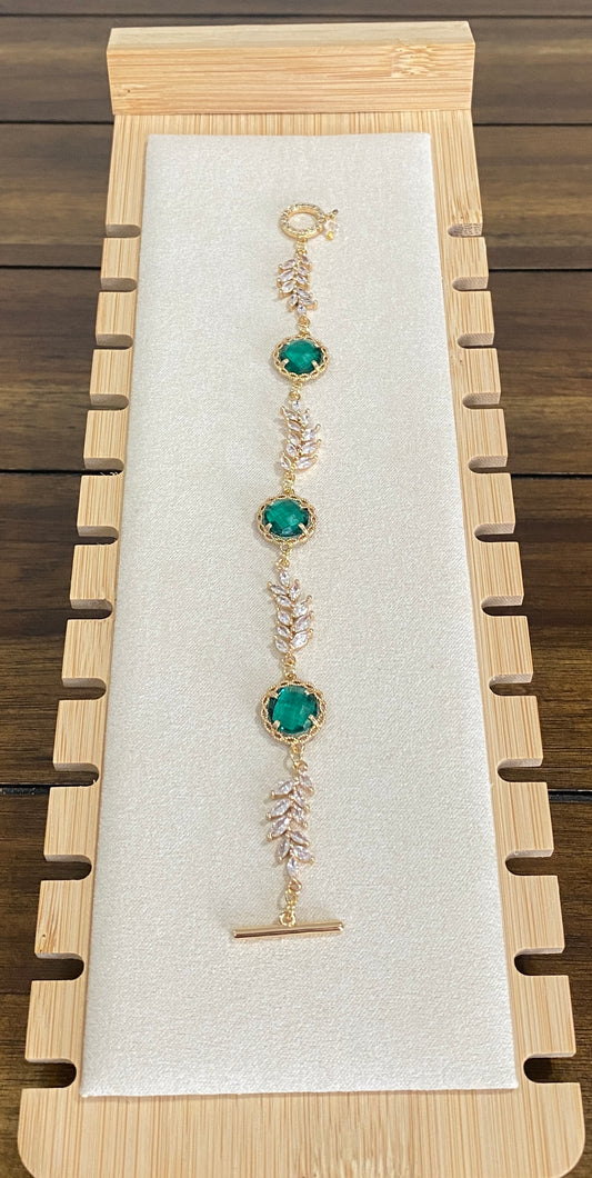 Crystal Charms and Gold Plated Chain Bracelet