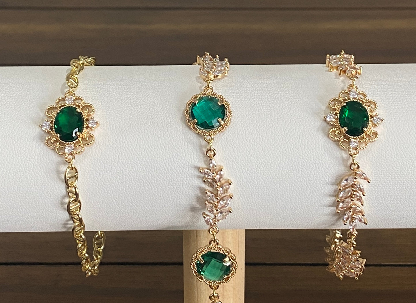 Crystal Charms and Gold Plated Chain Bracelet