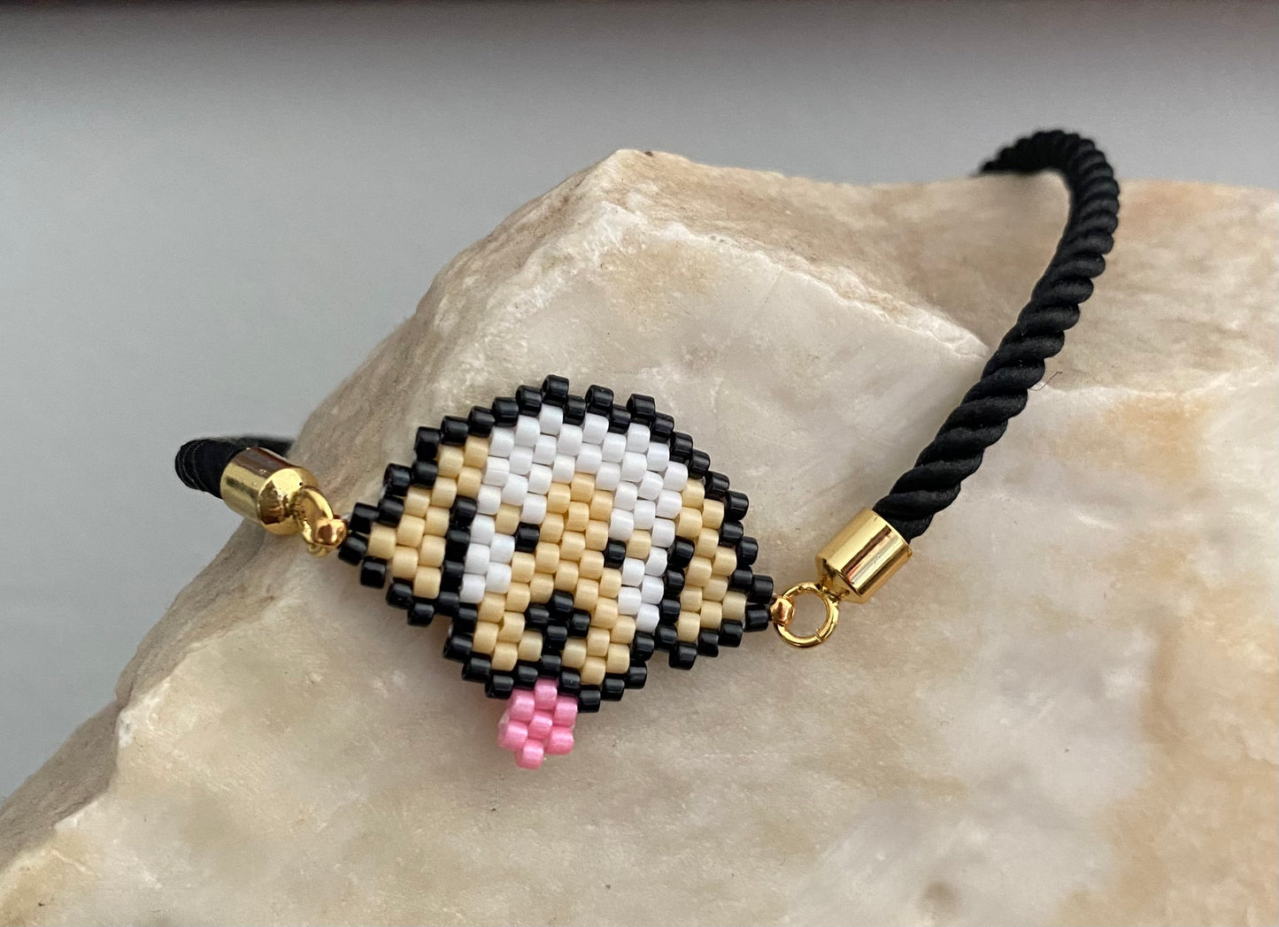 Miyuki dog design beaded bracelet. Adjustable bracelet for dog lovers.