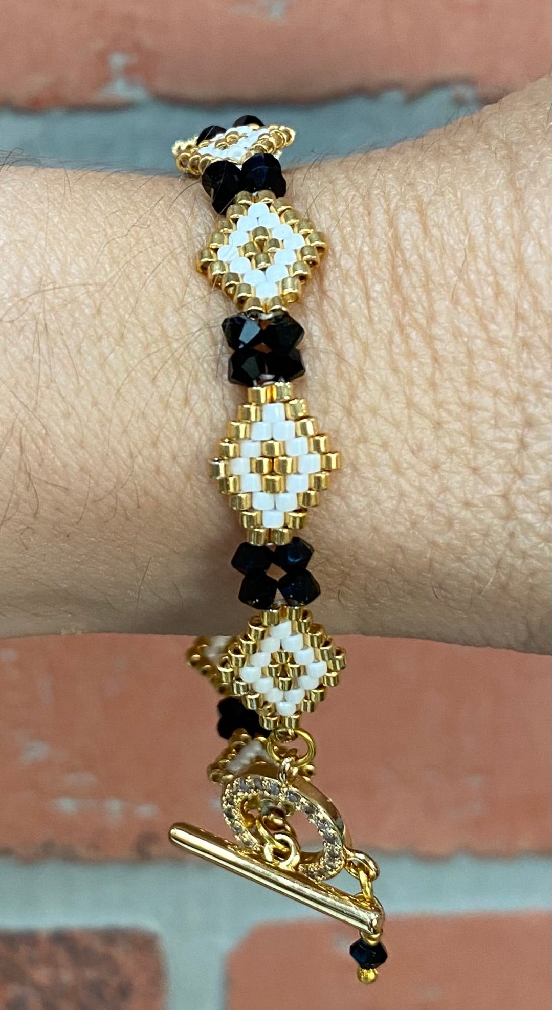 Rhombus shaped Miyuki beads bracelet