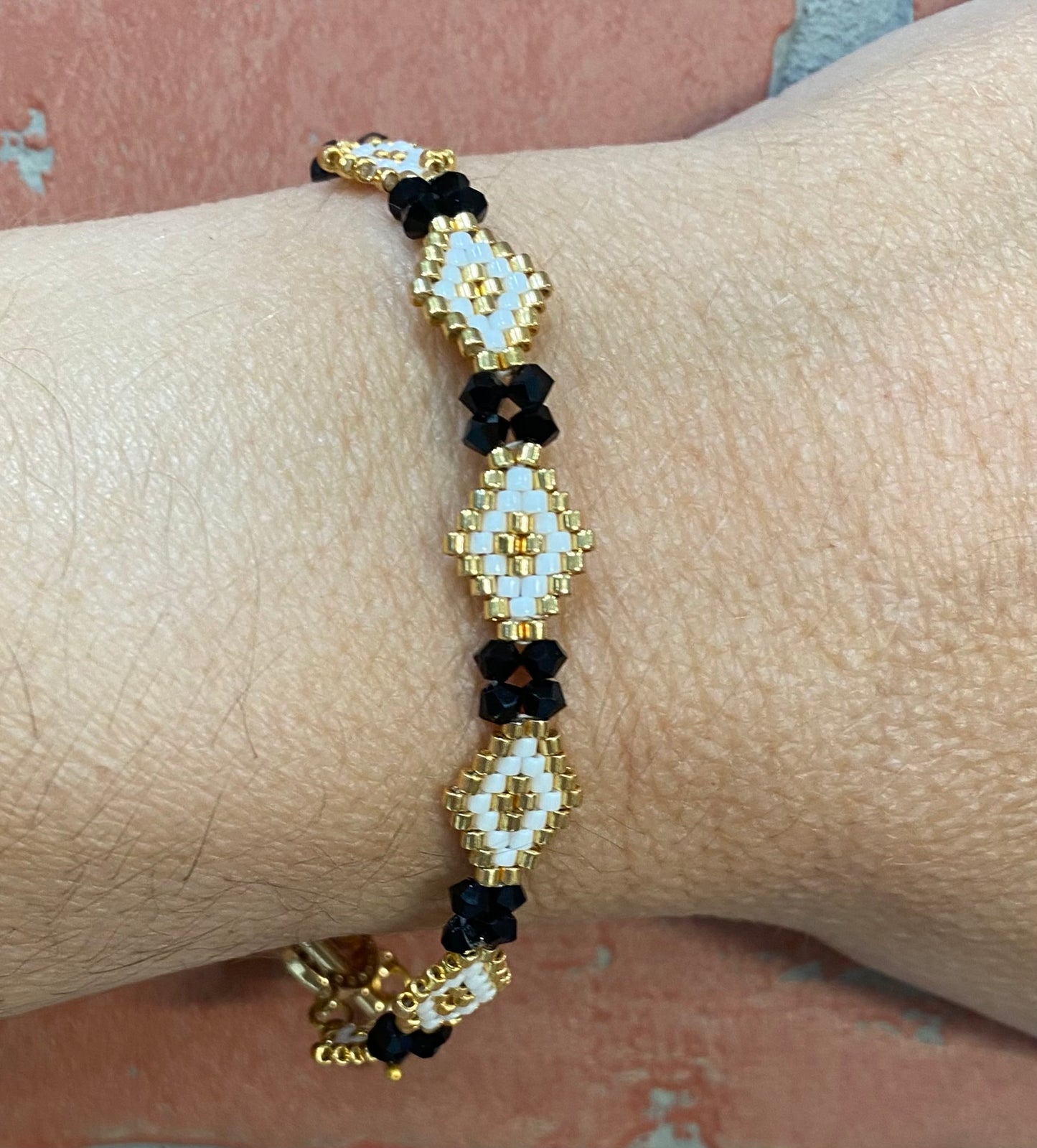 Rhombus shaped Miyuki beads bracelet