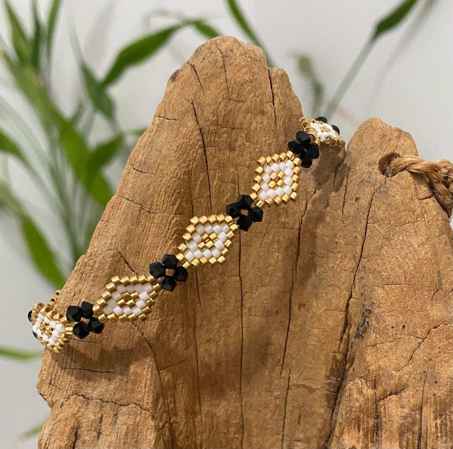 Rhombus shaped Miyuki beads bracelet