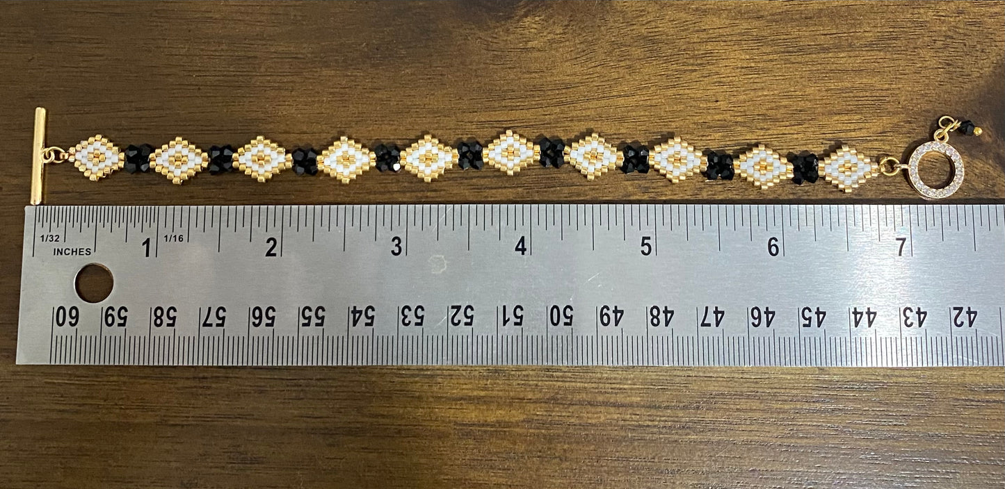 Rhombus shaped Miyuki beads bracelet