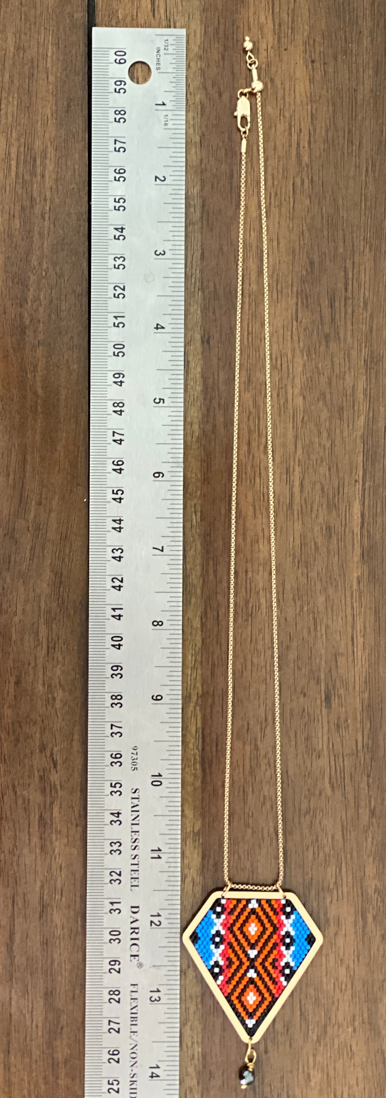 Miyuki Seed Beads Adjustable Necklace with Accent Hematite Bead